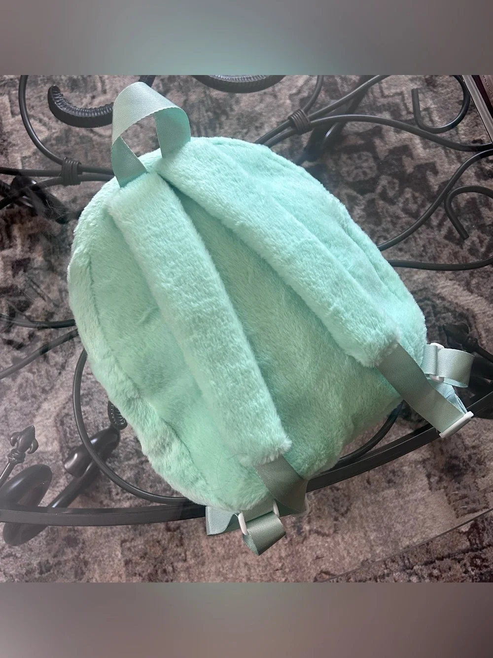 Mint Green Labubu-Inspired Plush Backpack